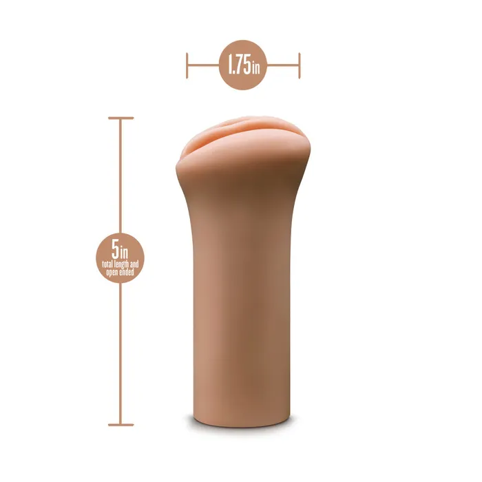 Enlust By Blush Molly AI Male Masturbator Tight Ribbed Canal Made With X5 Plus Ultra Soft Realistic Vaginal Feel Open Ended To Fit All Sizes Tan Blush Male Sex Toys