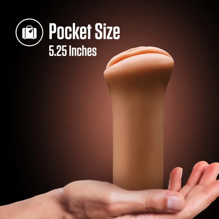 Enlust By Blush Molly AI Male Masturbator Tight Ribbed Canal Made With X5 Plus Ultra Soft Realistic Vaginal Feel Open Ended To Fit All Sizes Tan Blush Male Sex Toys